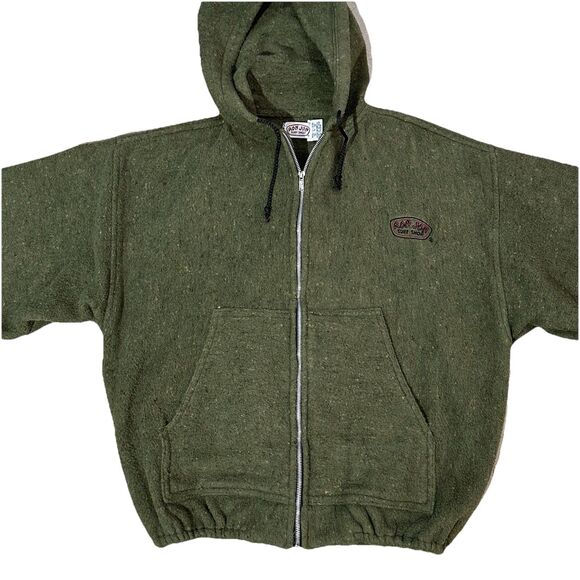 Vintage Ron Jon Surf Shop Jacket Sherpa Fleece Olive Moss Green Full Zip Mens Lg - Picture 2 of 7